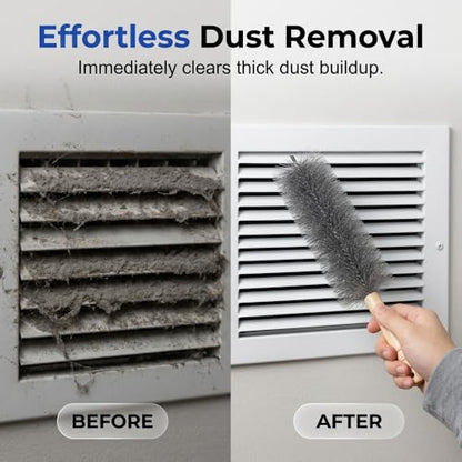 Fan Cleaning Brush, 2026 New Bendable Microfiber Head Dusting Brushes, Reusable Fan Cleaner Brush Dust Remover for Electric Fans, Air Conditioning, Car Vents and Blind，Grey：43cm - color: Gray, size: 43cm