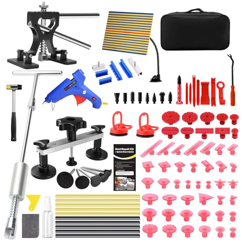 Dent Remover Tool for Car with 100W Glue Gun & Reflector Board Kit, Slide Hammer, Bridge Puller, Mini Suction Cup Dent Puller, Stainless Steel, Alloy, for Motorcycle, Washing Machine, Fridges - color: Black