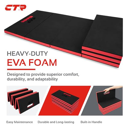 CTR Mechanic Mat Kneeling Pad Folding Mat for Working Under Car, Thick EVA Mat with Handle - Waterproof Floor Mat for Mechanics, Garage, Gardening, Gym, Camping, Creeper, Knees Protection for DIY