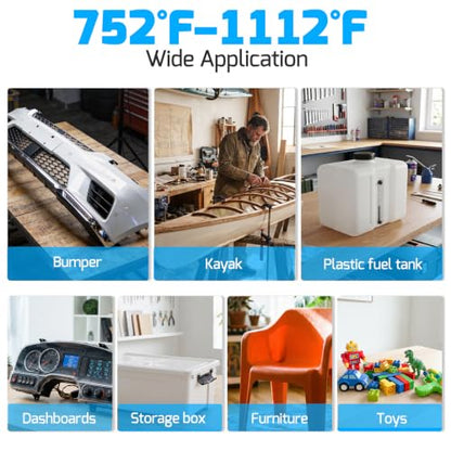 WEP 960-IV V1 Plastic Welder Kit for Car Bumper Plastic Repair with 40 Rods and 3 Copper Tips, Power Switch, Steel Mesh, Fix Dashboard, Fuel Tank, Kayak, Toy