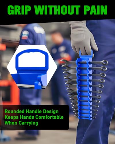 SWANLAKE 2-Piece Magnetic Wrench Organizer Toolbox Holder, SAE (1/4'' to 15/16''), Metric (6mm to 24mm) Ratchet Wrench Organizers, Total Hold 24 Slots Wrenches Holder for Tool Box - style: 24-Slot