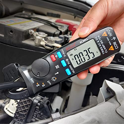 1mA DC Clamp Meter True RMS 6000 Counts Auto-Ranging Digital Multimeter Capacitance Temperature Ohm Live Check V-Alert Low Impedance Voltage Tester for HVAC Automotive - color: ACM91