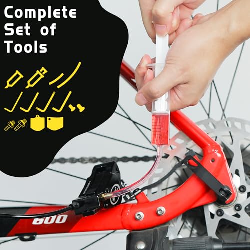 DYISALND Brake Bleed Kit for All Hydraulic Disc Brake Series Products，Including Mineral Brake Fluid and Installation Tools.