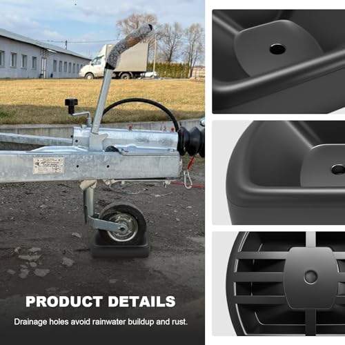 Jack Wheel Chock Stabilizer, 6" Single Wheel Stopper Heavy Duty Reinforced Rubber Stabilizer, Jack Caster Dock Block for Boats RVs Trailers Caravans, Car Accessories