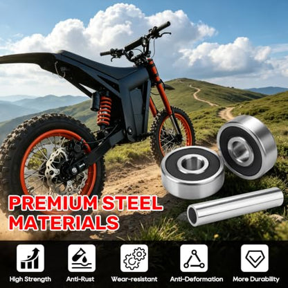 JERBOR Original Rear Wheel Hub Bearing Kit for Tuttio Soleil01 Drit Bike | OEM Anti-Rust Durable Stainless Steel Rear Wheel Bearing Replacement Set for Tutto Tutti Bike Accessories