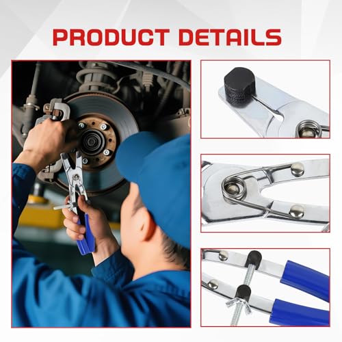 Hovom Motorcycle Brake Piston Removal Pliers, 18-44mm/0.7-1.7" Brake Piston Puller, 45# Steel Brake Piston Caliper Removal Tool, Ergonomic Repair Tool Universal for Motorbike (Blue) - color: Blue