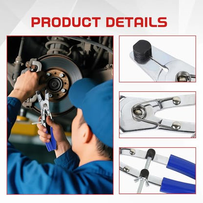 Hovom Motorcycle Brake Piston Removal Pliers, 18-44mm/0.7-1.7" Brake Piston Puller, 45# Steel Brake Piston Caliper Removal Tool, Ergonomic Repair Tool Universal for Motorbike (Blue) - color: Blue