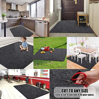 Roykaw Garage Floor Mat and Mechanic Pad, Motorcycle Parking Mat, Protect Floor from Spills, Drips, Splashes and Stains, Oil Absorbent/Cut to Size/Waterproof/Non Slip Design - 9.18 ft. x 4.92 ft. - size: 9.18x 4.92 Feet