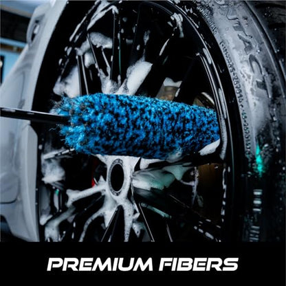 VIKING Wheel Barrel Brush Set, Cleaning Brush for Wheels and Car Detailing Kit, Includes Slim and Regular Diameters, 16 Inch Length, Teal, 2 Pack - style: 2 Pack