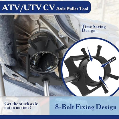 CV Axle Removal Tool for ATV/UTV, Fits Most CV Joints Under 95mm OD | 8-bolt Secure Locking Grip | 5 mm-thick Metal & Reinforced Triangular Gussets | Fast Damage-Free Removal for ATVs/UTVs