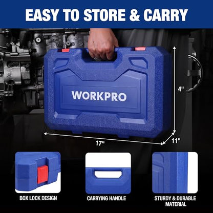 WORKPRO 9-Way Slide Hammer Puller Set, 27-Piece | Wheel Bearing Removal Tool for Front Hub & Rear Axle, Heavy Duty Bearing Puller Set with Carry Box for Home Auto Repairs