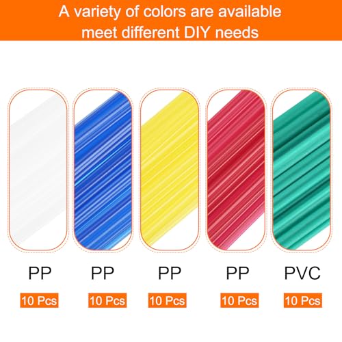 50pcs 10 Inch Plastic Welding Rods PP/PVC Welding Strips Welder Rods for Plastic Welder,Car Bumper, Kayak Repair