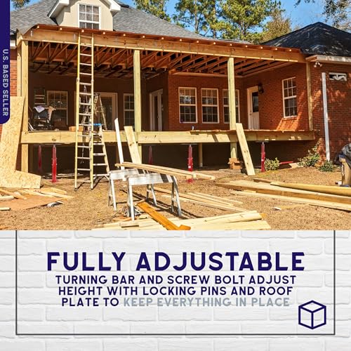 BISupply Basement Floor Jack 19” - 36” Adjustable Support Beam House Jack Post - Floor Lifting Joist Beam Brace for Cellar Ceiling 9700 lbs Max Capacity Screw Pole Jack - size: 36 inch