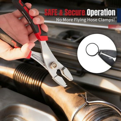 Multi-Directional Hose Clamp Pliers – Heavy Duty Spring Clamp Tool for Fuel Lines, Radiator & Coolant Hoses, Quick Install, Strong Grip & Durable Steel Construction
