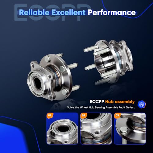ECCPP 2-Piece 512335 Wheel Hub Bearing for Lincoln MKX 2007-2010 | for Ford Edge 2007-2010 5 lugs Pre-Greased Sealed - size: 512335*2