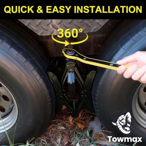 Camper Wheel Chock Stabilizer 2 Sets, Heavy Duty X-Shaped RV Stabilizer Wheel Chock Accessories with Wrench, Anti-Move Tire Wheel Chock for Travel Trailer, Fits 3.5" to 12" Wheel Gaps