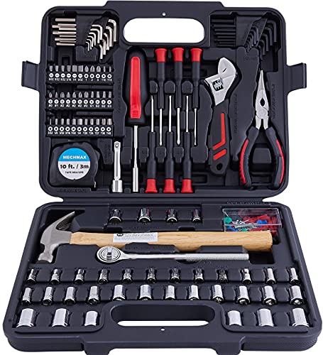 MECHMAX 149-Piece Home Tool Set with Socket and Wrench Kit | Premium alloy steel hand tools with hammer, pliers and compact storage case. Perfect DIY kit for house, apartment and dorm - style: 149 Piece
