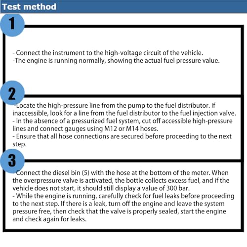 Automotive Common Rail Diesel High Pressure(2000Bar) Tester Kit and Injector Pipe Blanks Automotive Diesel Common Rail Pressure Detection Tool for Different Testing