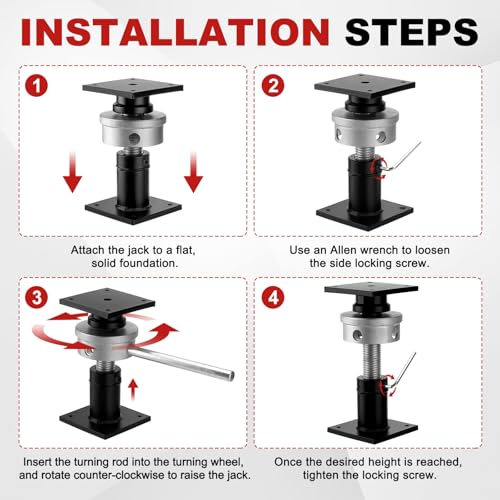 Screw Jacks Post Home Leveling, 9.5-15" House Floor Jacks, 22,046LBS | Heavy-Duty Foundation Floor Jack for Crawl Space Home Leveling, Stair Support, Beam & Floor Sagging Repair, 2 PCS Black - size: 2 PCS
