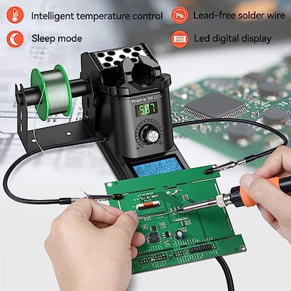Preciva 926 III 130W MAX Digital Soldering Station with Auto Sleep & Calibration | Complete Kit Includes 5 Tips, Helping Hands, Solder Wire, Solder Wick | °C/ºF Display - size: 926 III