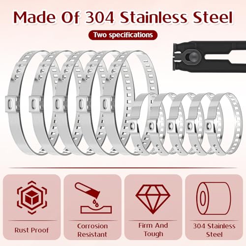 CV Joint Banding Boot Axle Clamp Pliers with 10 PCS Stainless Steel CV Joint Boot Band Clamps Automotive Boots Clamp Pliers Axle Boots Clamps for Most Cars