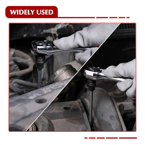 EMENTOL 20PCS 3/8-Inch Drive Hex Bit Long Socket Set, Allen Socket Set, CR-V, S2 Alloy Steel Bit, SAE/Metric, 3mm - 12mm, 1/8"-7/16" - size: Regular Hex Bit 3mm - 12mm & 1/8"-7/16"