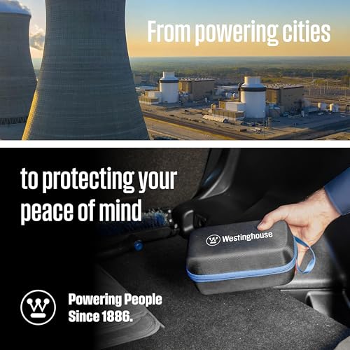 Westinghouse 1500A Portable Jump Starter & USB Power Bank - 12V Car Battery Booster Pack Jump Box for Up to 6.0L Gas & 3.0L Diesel Engines, Bright LED Flashlight, IP65 Rated Waterproof Housing - size: 1500A