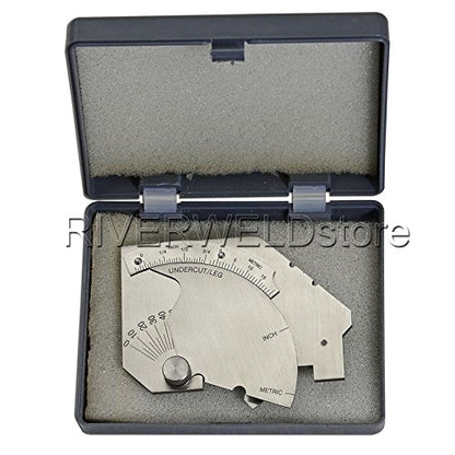 RIVERWELD Bridge Cam Gauge Test Ulnar High-Low Misalignment | Checks Depth of Undercut Pitting Fillet Weld Length Throat Size Angle of Preparation - style: bridge cam gage