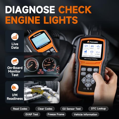 FOXWELL NT630 Plus OBD2 Scanner with ABS and SRS, ABS Auto Bleed, 4 Resets | Brake Code Reader, ABS Bidirectional Scan Tool, Oil EPB SAS Check Engine Light, Live Data, No Subscription, WiFi Update