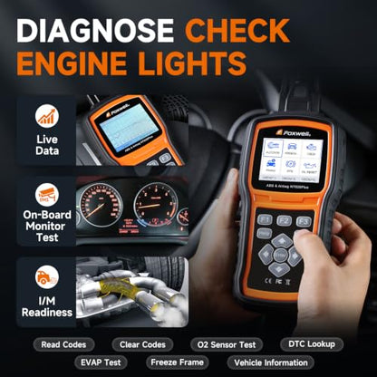 FOXWELL NT630 Plus OBD2 Scanner with ABS and SRS, ABS Auto Bleed, 4 Resets | Brake Code Reader, ABS Bidirectional Scan Tool, Oil EPB SAS Check Engine Light, Live Data, No Subscription, WiFi Update