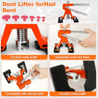 Dent Puller, 149PCS Paintless Dent Removal Kit – Car Dent Puller Kit with Slide Hammer 2 in 1 T-Bar, Lifter, Bridge Puller–Dent Remover Tool for Car Hail Dent Remove Repairs 95% of Car Dents