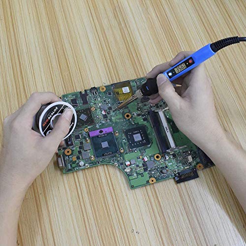 Soldering Iron Kit, with 5pcs Solder Tips, 80W 110V Digital LCD Adjustable Temperature Solder Gun Fast Heating Ceramic Ceramic Thermostatic, for electronic repairs and DIY Jewelry, Blue&Black