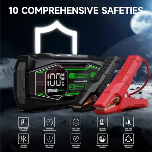 CAROSS Car Battery Jump Starter - 1500A Jump Starter for Up to 7.0L Gas and 4.5L Diesel Engines, 12V Portable Jump Box with LED Display - size: 1500A