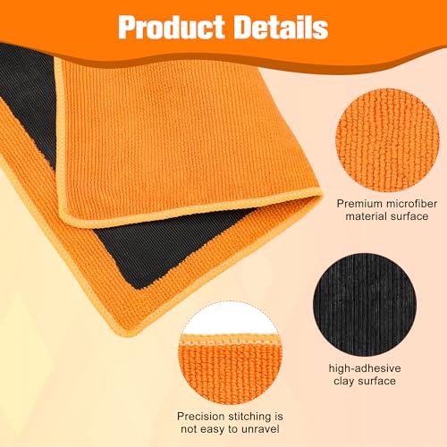 1 Pack Clay Towel 12 x 12 Inch, Clay Bar Towel for Detailing | Clay Decontamination Towel for Car Paint, Reusable Synthetic Clay Bar Towel for Smooth Washing - color: Purple