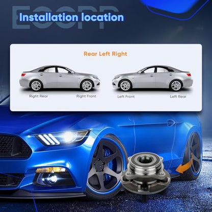 ECCPP 2-Piece 512517 Wheel Hub Bearing for Ford GT 2017-2020 | for Ford for Mustang 2015-2023 5 lugs w/ABS Sensor Pre-Greased Sealed - size: 512517*2