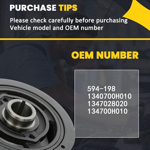 Harmonic Balancer Crankshaft Pulley 594-198 Compatible with Toyota Highlander Rav4 Matrix Solara Camry Corolla Harmonic Balancer For Scion Tc 2005-2010 Xb 2008-2015 1340700H010 - size: For Toyota Camry 2002-2009