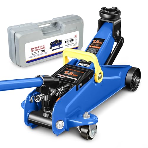PM PERFORMOTOR Low Profile Hydraulic Trolley Service/Floor Jack, 1.5 Ton (3000 lbs) Capacity, Lifting Range 5.3"-12",Blue,PM-TOL-FJ15-BL - color: Blue, size: 1.5 Ton