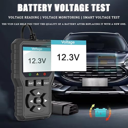OBD2 Code Reader for Fiat 500/500C/500E/Abarth 500 2007-2022, Vehicle Fault Code Scanner with Live Data Display, Plug and Play OBD II Reader for Cars and Trucks
