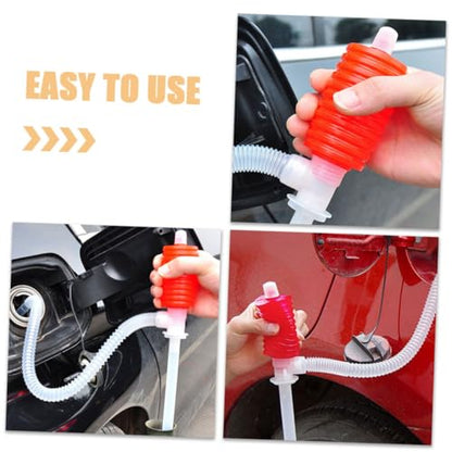 Levemolo Manual Oil Pump Kit 2 Siphon Hoses for Gasoline Oil Change Accessories Hand Siphon Pump for Car Fuel Transfer Sucker Pumping Pipe for Garage Maintenance