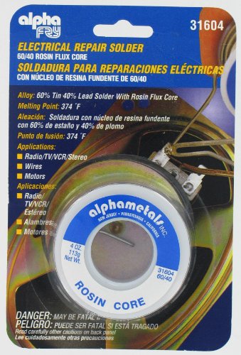 Alpha Fry AT-31604 60-40 Rosin Core Solder (4 Ounces) - size: Pack of 1