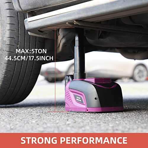 TYAYT Electric Car Jack Kit, 5 Ton Cordless Hydraulic Car Jack, 12V Portable Car Jack with LED Light for SUV MPV Sedan, Lifting Range 6.6 to 17.5 Inch（Purple） - size: 5Ton Cordless Jack (Purple)