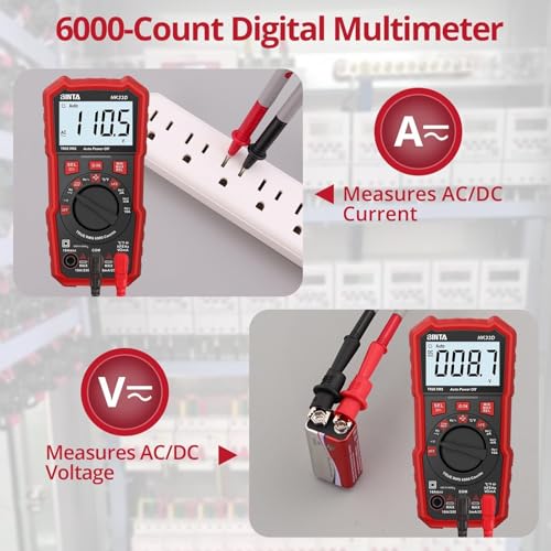BINTA 6000 Counts Digital Multimeter with NCV Auto-Ranging Voltmeter Tester | Multimeter for Electricians and DIY, Measures AC/DC Voltage Current, Resistance Continuity Capacitance Temperature Duty Cycle - style: 6000 Counts