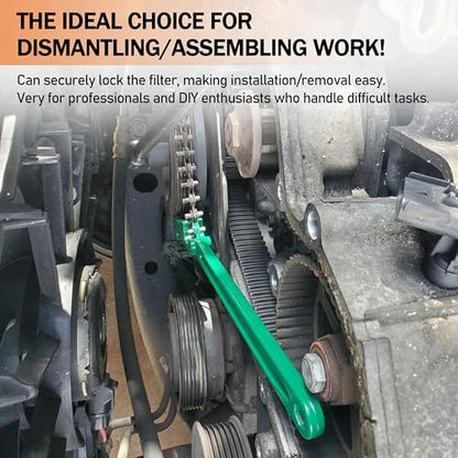 Chain Wrench Strap wrench,12 Inch Heavy Duty Oil Filter Chain Wrench | For Heat-Treated Carbon Steel with Hanging Hook - Diesel/Plumbing Use Oil Filter Tool Pipe Fittings Tools