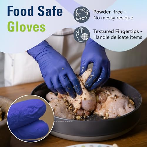 SWIFTLITE Disposable Nitrile Gloves, Food Safe, Latex-Free Powder-Free, Kitchen Rubber Gloves for Cooking and Cleaning - size: Medium