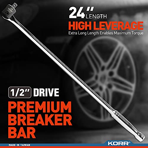 KORR Tools KTW003 1/2-Inch Drive 24-Inch Length Premium Quality Breaker Bar