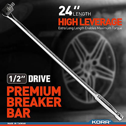 KORR Tools KTW003 1/2-Inch Drive 24-Inch Length Premium Quality Breaker Bar
