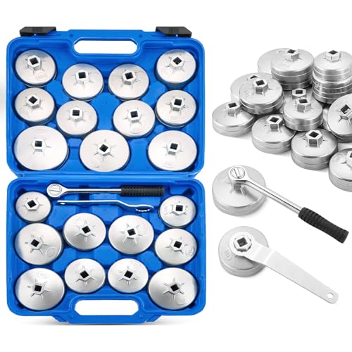 23PCS Oil Filter Removal Tool | Oil Filter Removal Cap Wrench Socket Tool Set 1/2" Automotive Removal Garage Tool