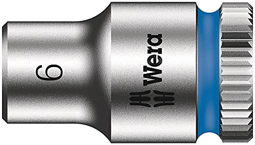 Wera 05004017001 8100 SA 7 Zyklop Metric Metal Ratchet Set with Push-Through Square, 28 Piece, 1/4" Drive