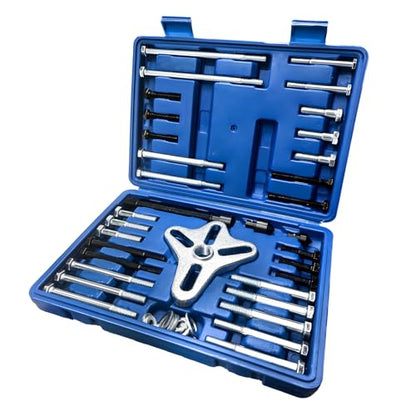 50PCS Harmonic Balancer Puller Set, Steering Wheel Flywheel Puller Installer Tool Set, Flange Type Gear & Crankshaft Pulley Removal Tool Kit for Car Truck SUV, Car Accessories
