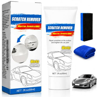 Car Scratch Remover for vehicles, Scratch Removal Wax with Sponge & Towels | Scratch Removal Wax Easily Removes Light Scratches, Swirls and Water Spots, Auto Detailing Polish for Light to Deep Scratches